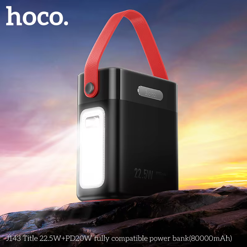 Hoco J143 22.5W+PD20W 80000mAh Power Bank – Black