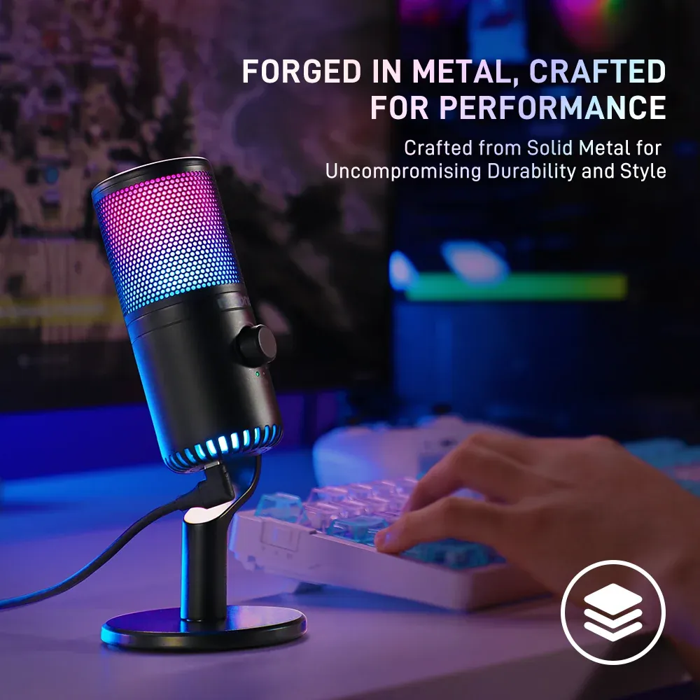 Maono DM30 RGB Programmable USB Condenser Microphone – Black