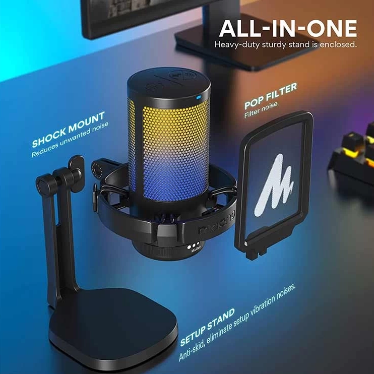 MAONO DGM20 GamerWave Condenser USB Gaming RGB Microphone