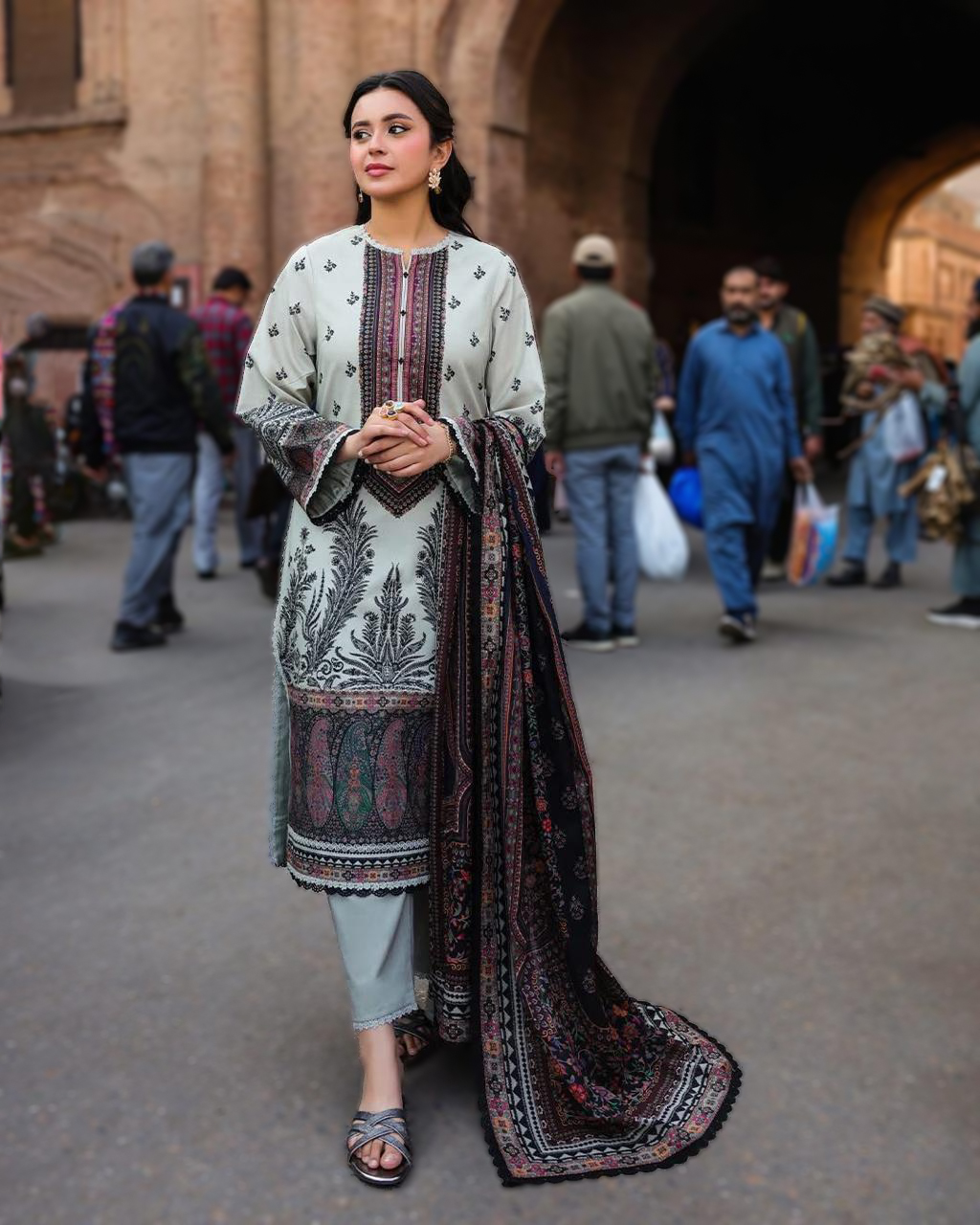 Stylish Digital Print Three Piece Cotton Silk by Nobin Shop