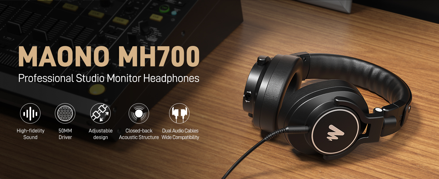 MAONO MH700 Monitoring Headphones