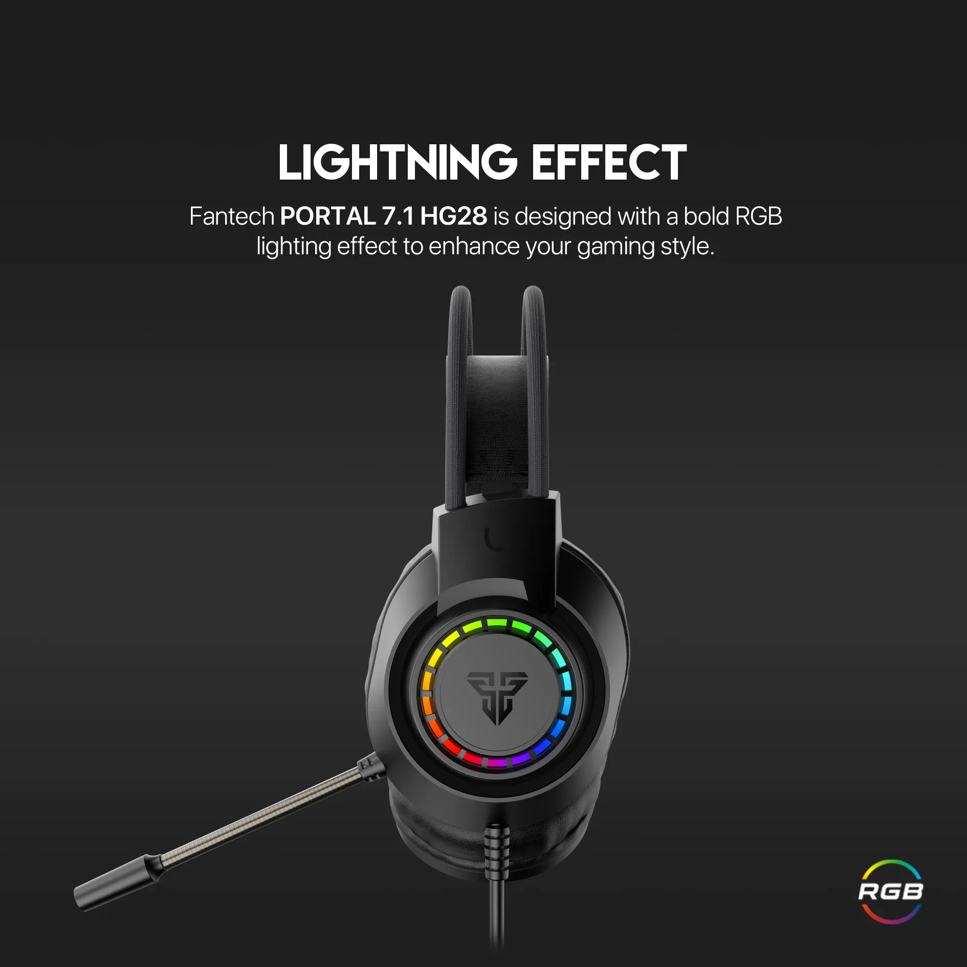 Fantech PORTAL HG28 7.1 Virtual Surround Sound Gaming Headphone
