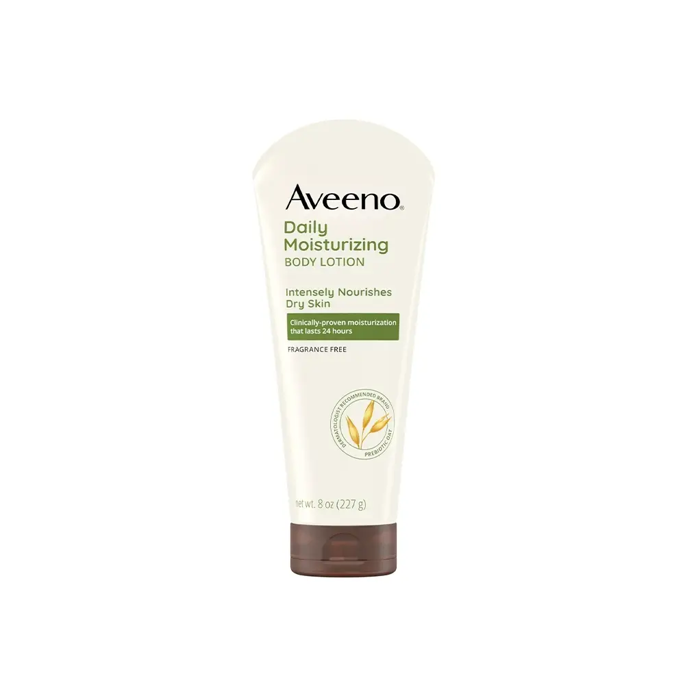 Aveeno Daily Moisturizing Body YYF14 Lotion with Soothing Prebiotic Oat, Gentle Lotion Nourishes Dry Skin With Moisture, Paraben-, Dye- & Fragrance-Free, Non-Greasy & Non-Comedogenic, 8 fl. oz