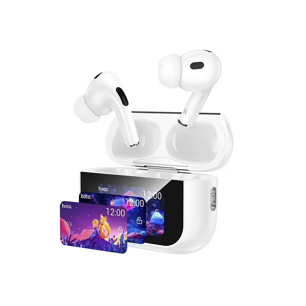Hoco EW79 Bright ANC Touch Screen Bluetooth Earbuds – White 01