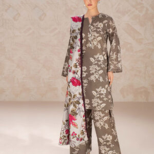 Stylish Digital Print Three Piece – Premium Cotton Silk