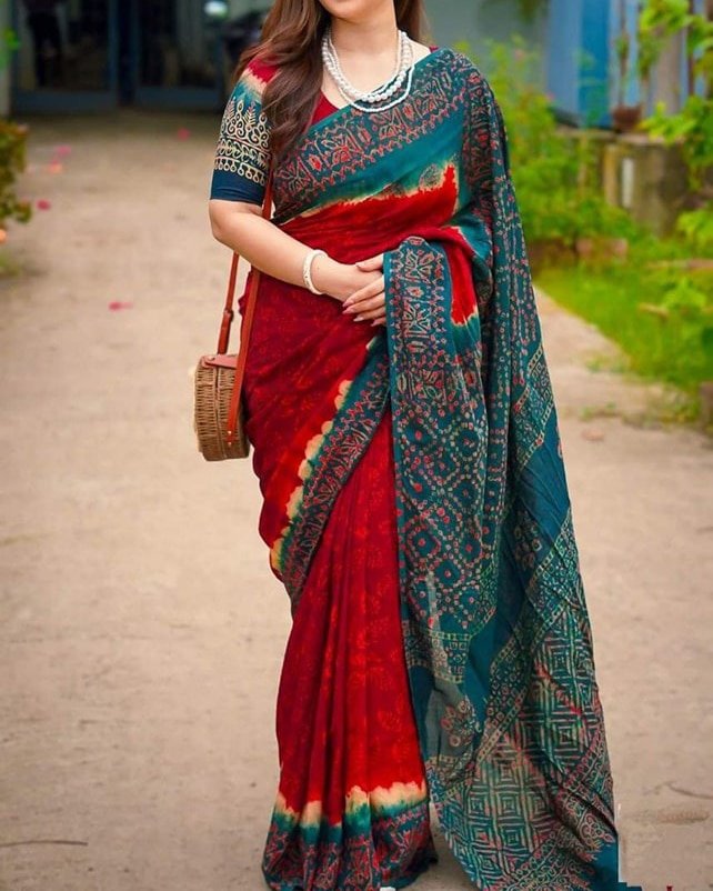 Premium Soft Silk Digital Print Saree