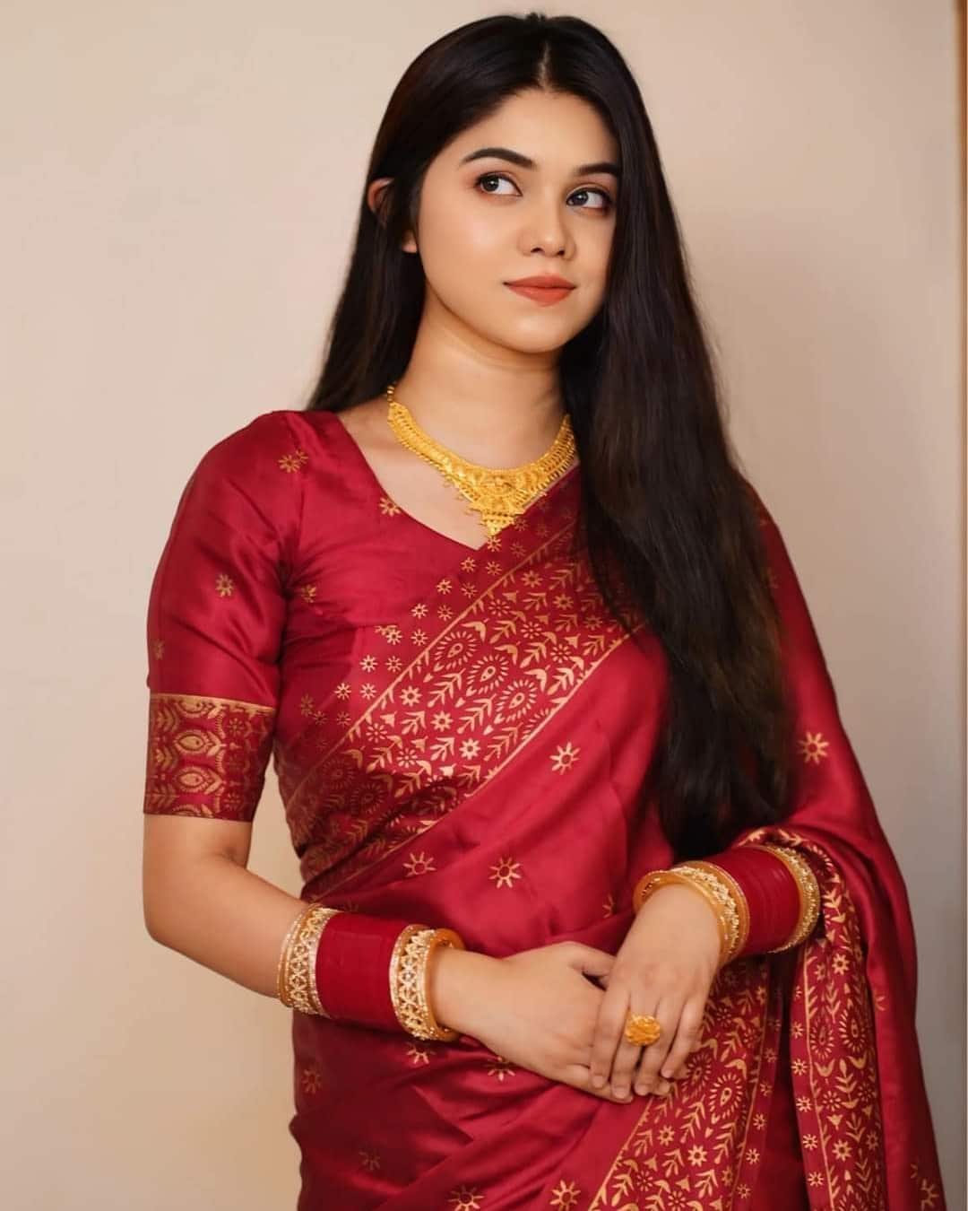 Elegant Half Silk Saree – Trendy Skin Print Work