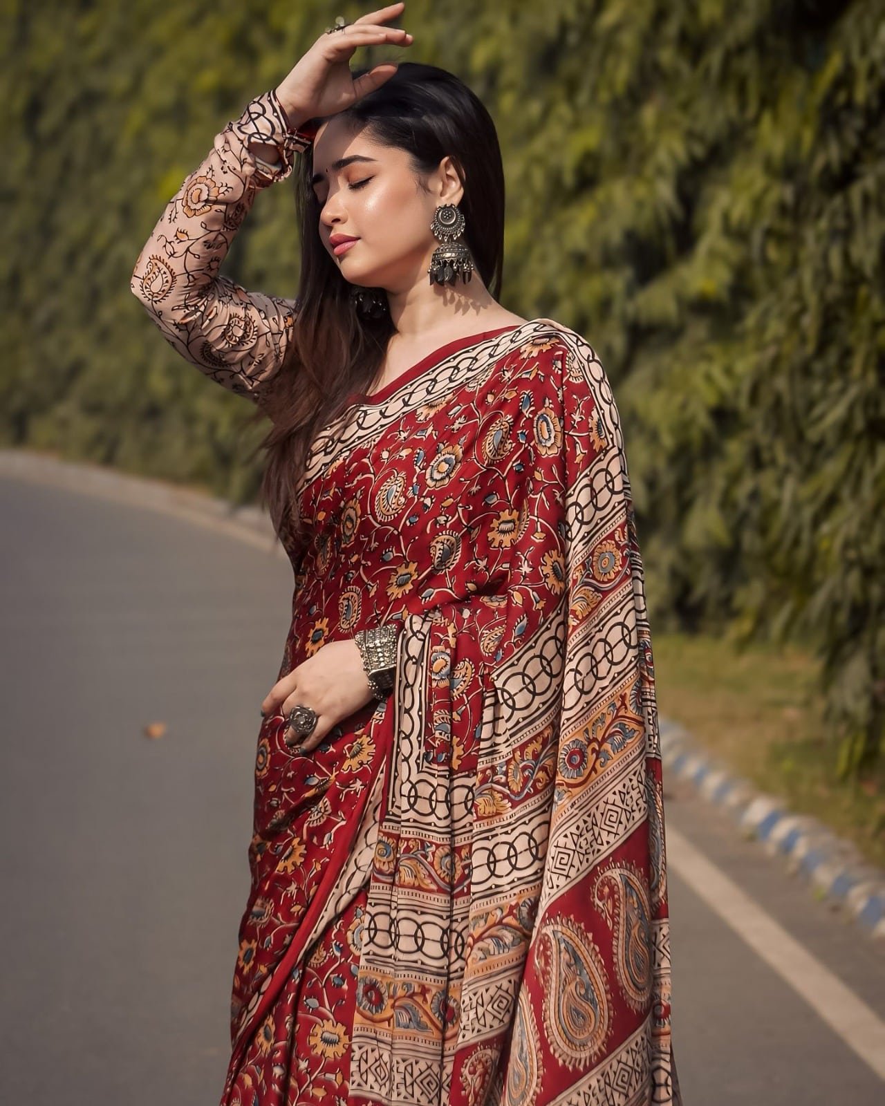 Soft Silk Saree 2025 Trendy Digital Print with Tassels