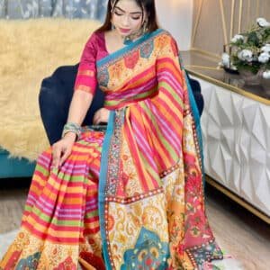 Elegant Chanduri Silk Digital Print Saree