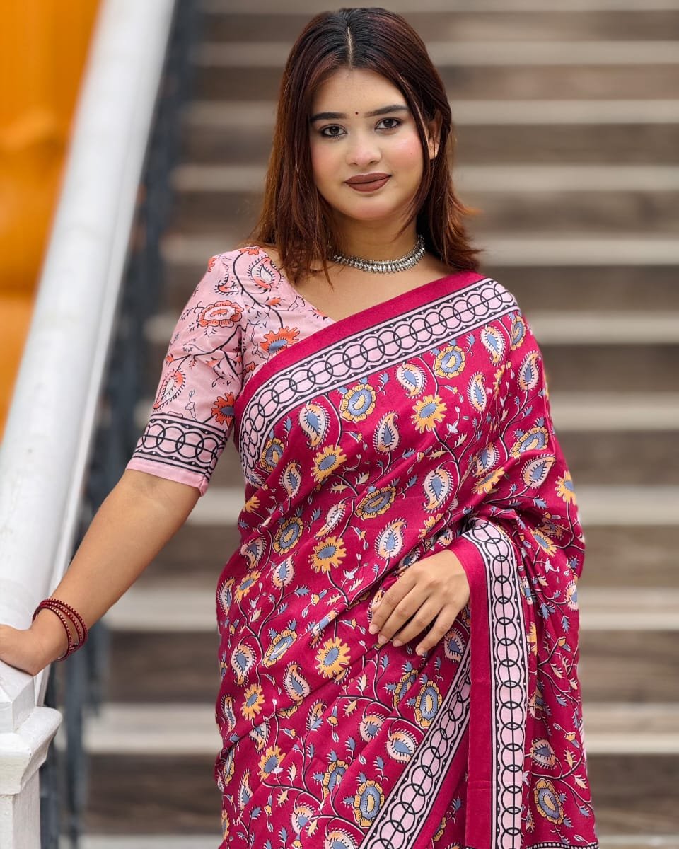 Elegant Topetor Silk Digital Print Saree