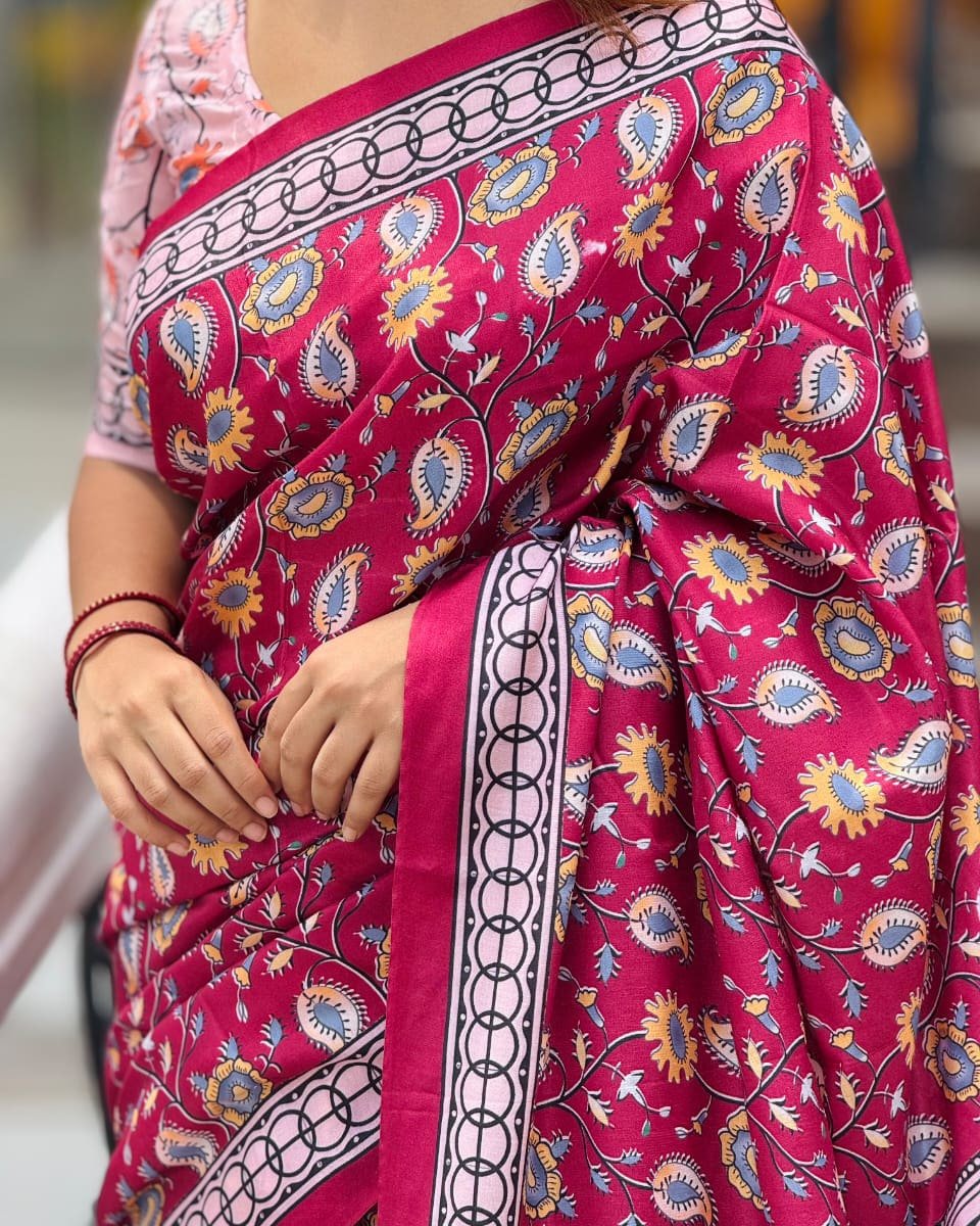 Elegant Topetor Silk Digital Print Saree