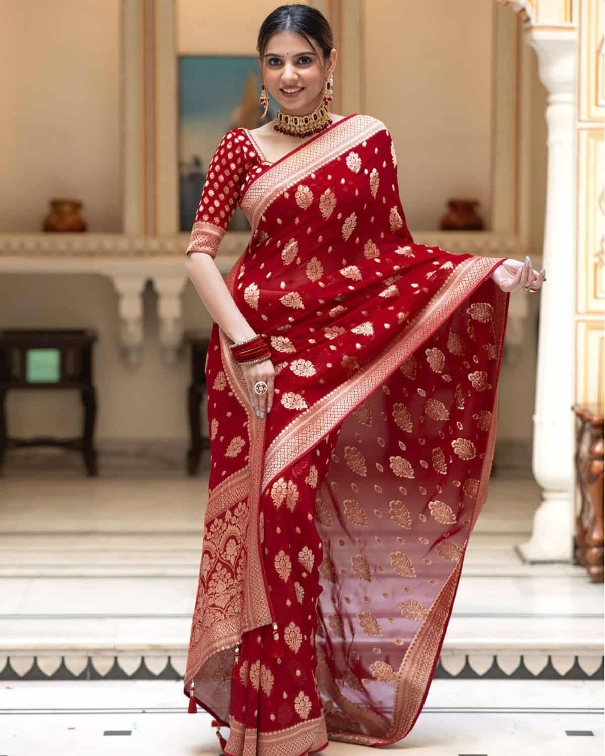 Dhupiyan Luxury Block Print Saree