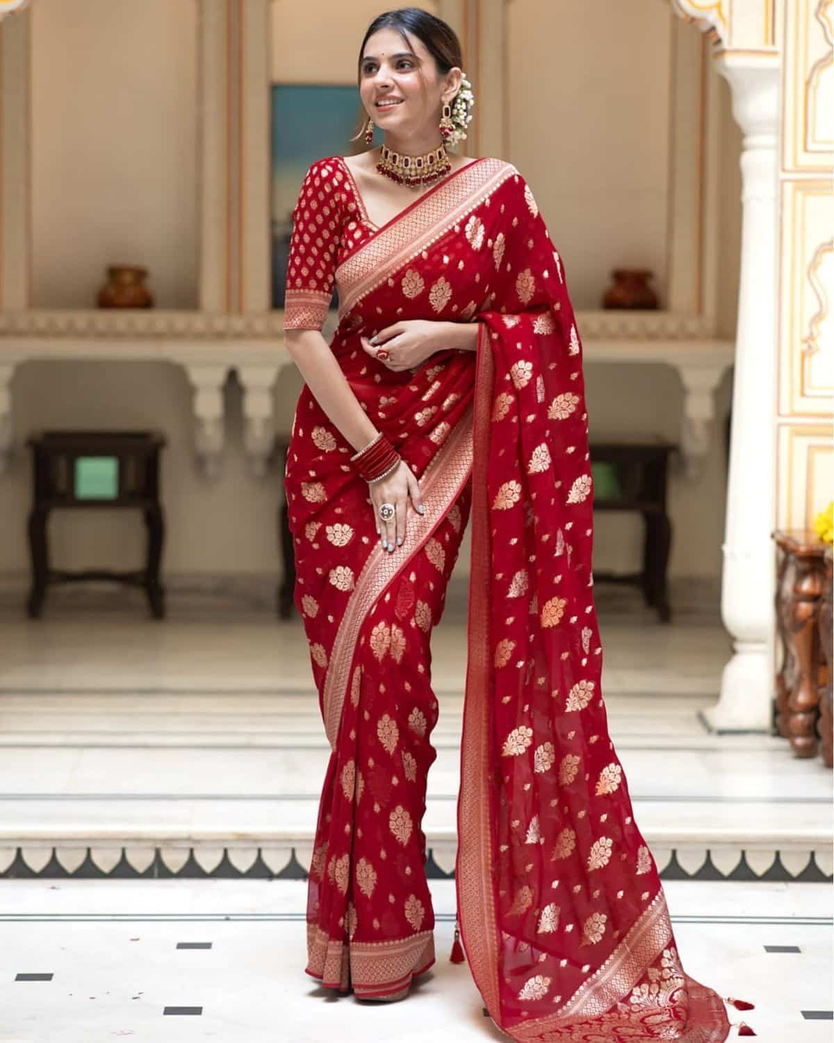 Dhupiyan Luxury Block Print Saree