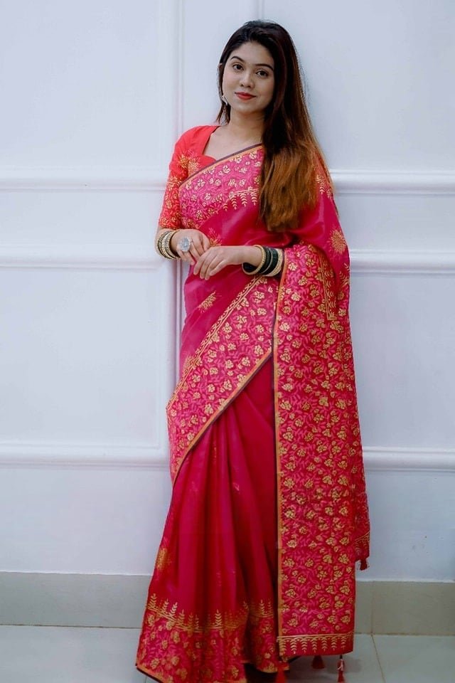 Elegant Kubari Resham Silk Saree