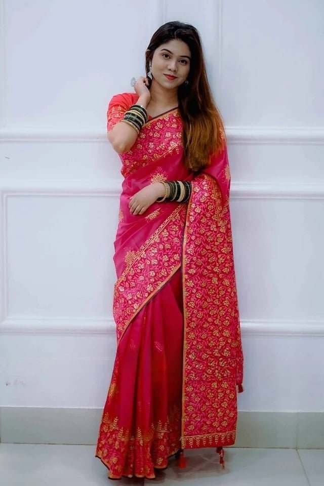 Elegant Kubari Resham Silk Saree