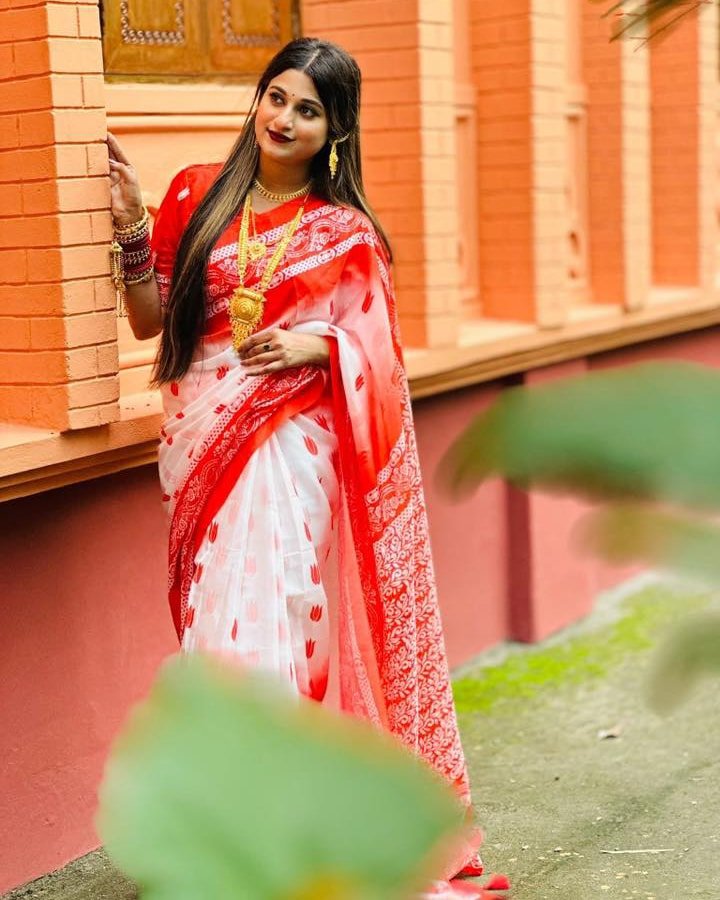 Elegant Chanderi Silk Digital Print Saree