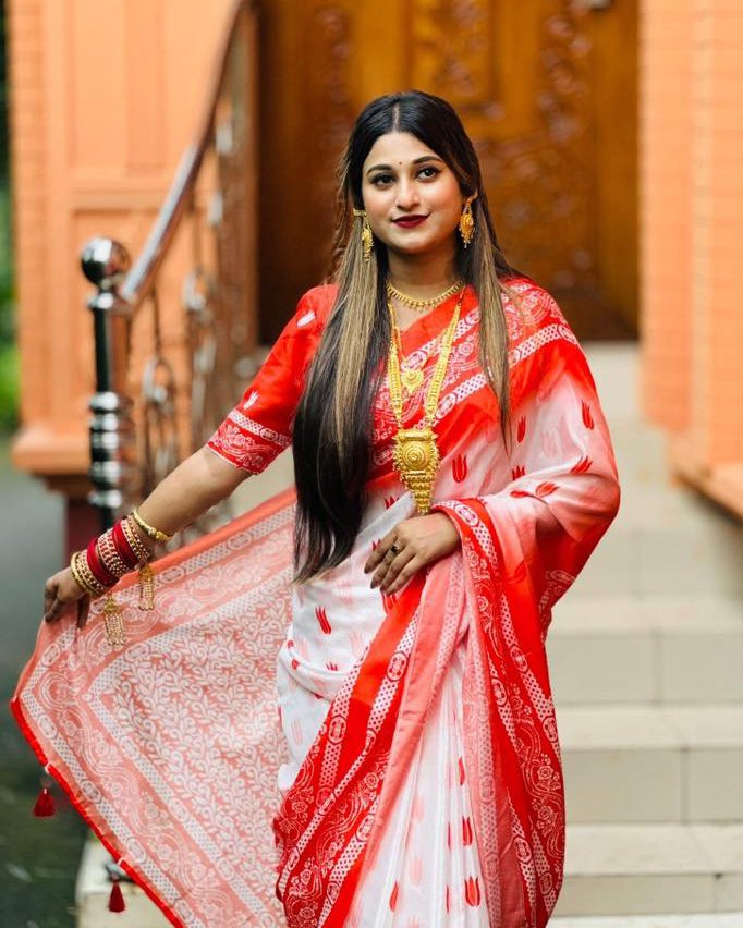 Elegant Chanderi Silk Digital Print Saree