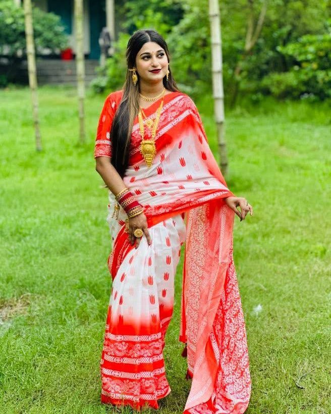 Elegant Chanderi Silk Digital Print Saree