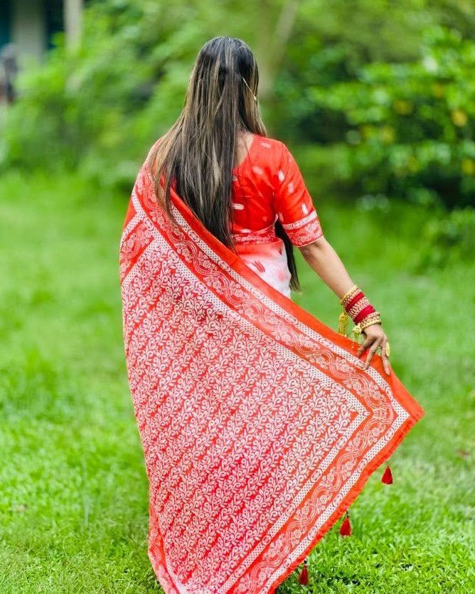 Elegant Chanderi Silk Digital Print Saree