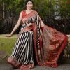 Stylish Digital Print Silk Saree with Blouse