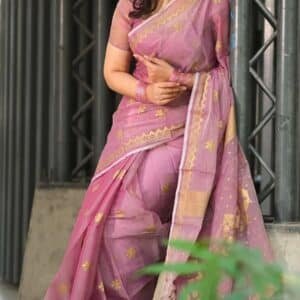 Stylish Semi Moslin Saree