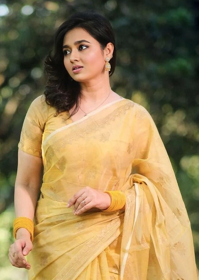 Stylish Semi Moslin Saree