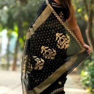 Stylish Semi Moslin Saree