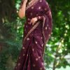Stylish Semi Moslin Saree
