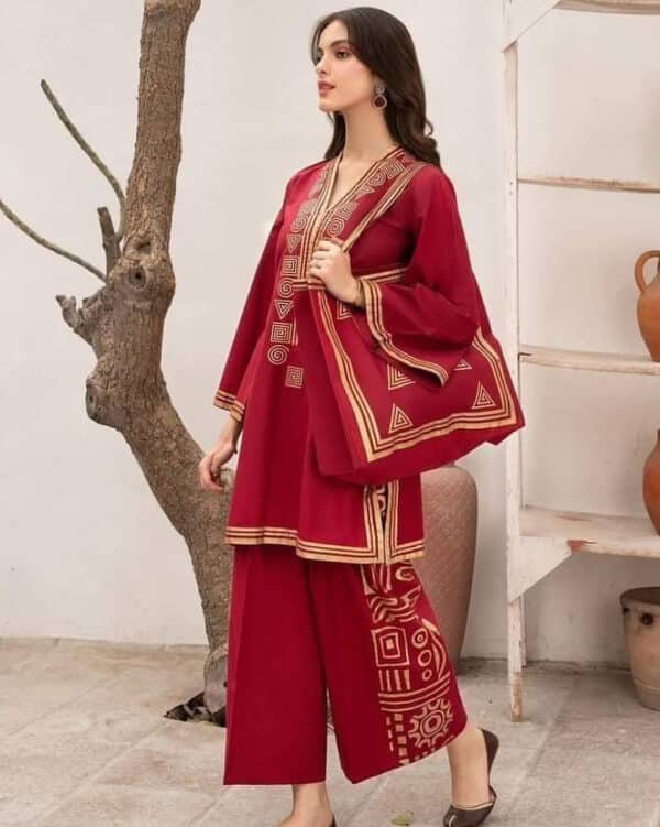 Stylish Two Piece & Bag Combo - Red