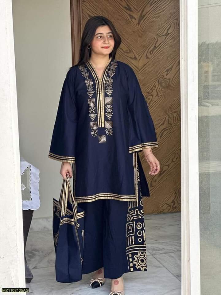 Stylish Two Piece & Bag Combo - Blue