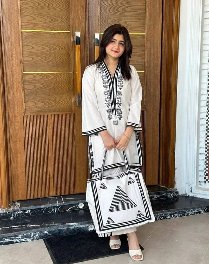 Stylish Two Piece & Bag Combo - White