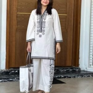 Stylish Two Piece & Bag Combo - White