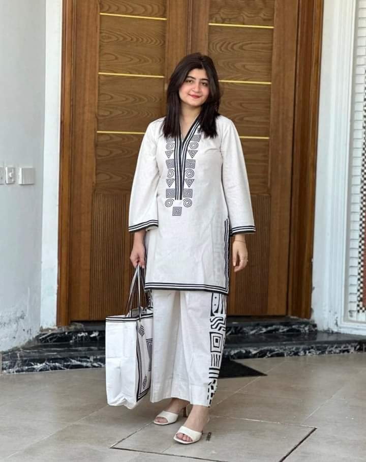 Stylish Two Piece & Bag Combo - White