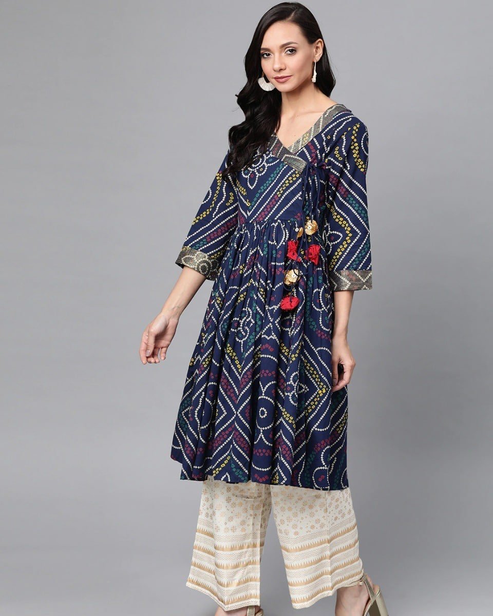 Premium Ready-Made Two Piece Kurti AC Cotton & Butterfly Palazzo