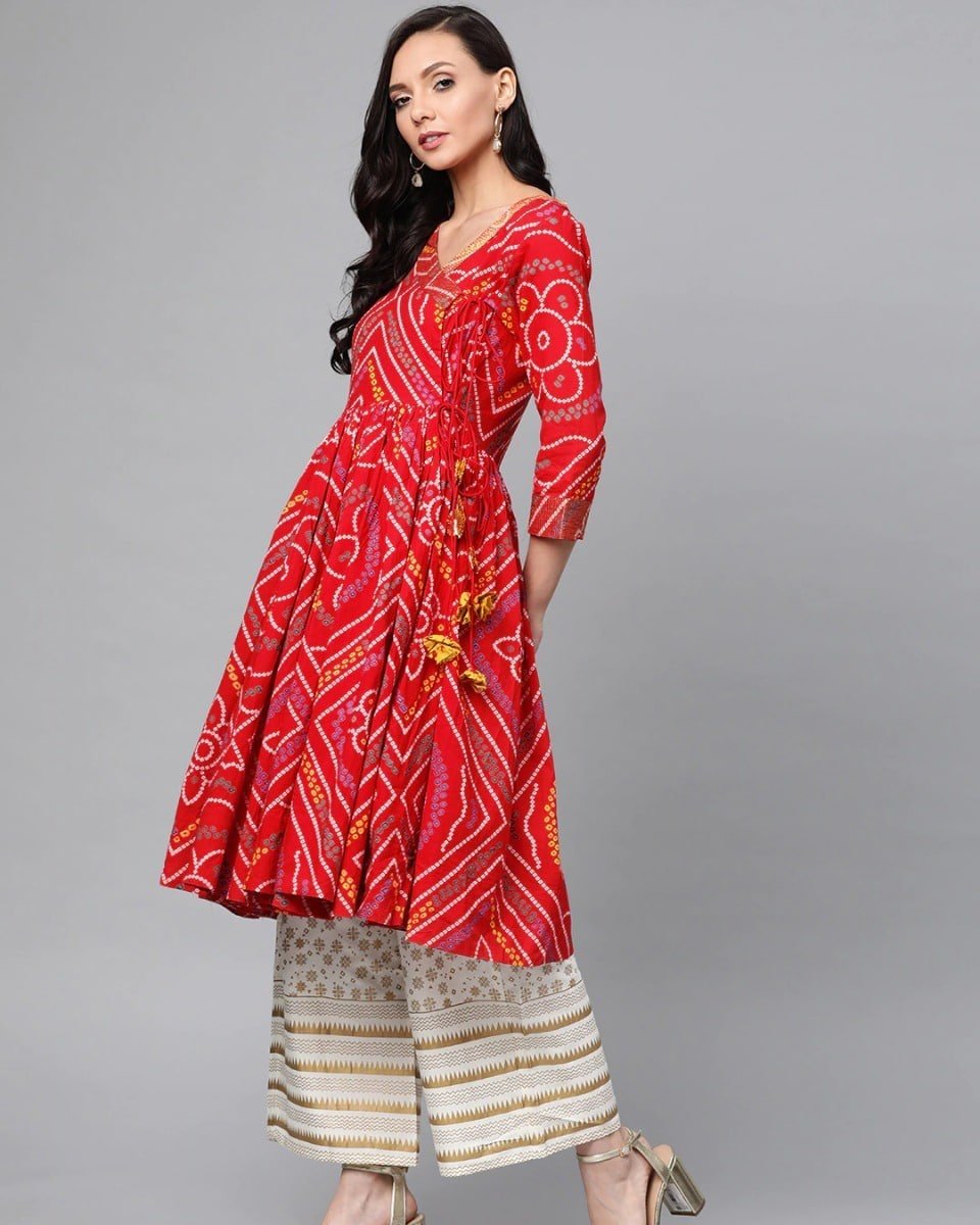 Premium Ready-Made Two Piece Kurti AC Cotton & Butterfly Palazzo