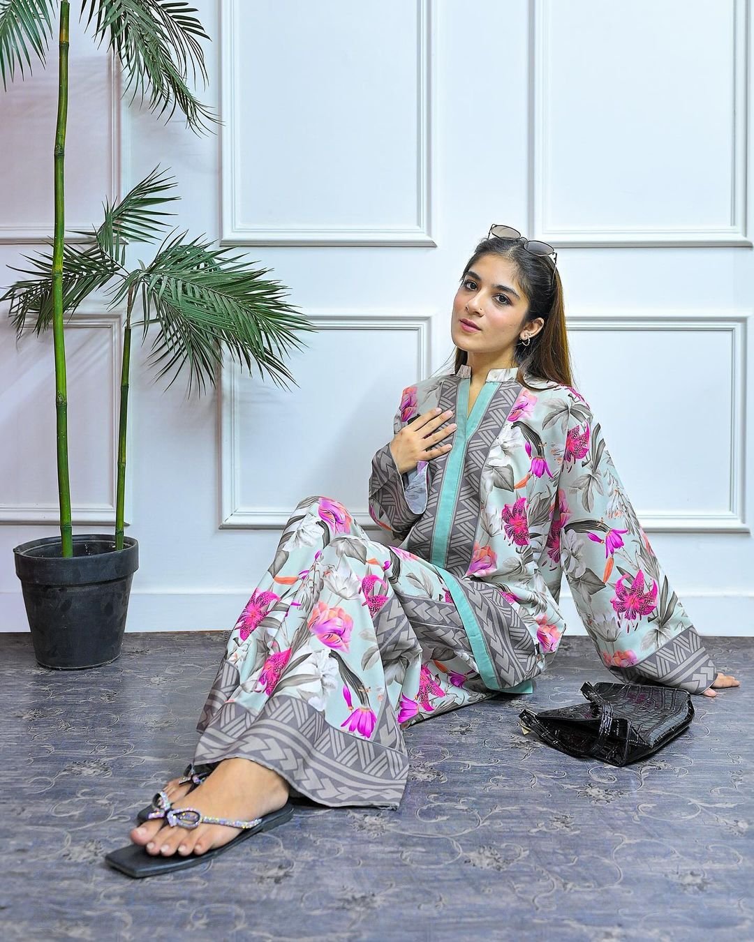 Elegant Cotton Silk Co-ord Two Piece Outfit