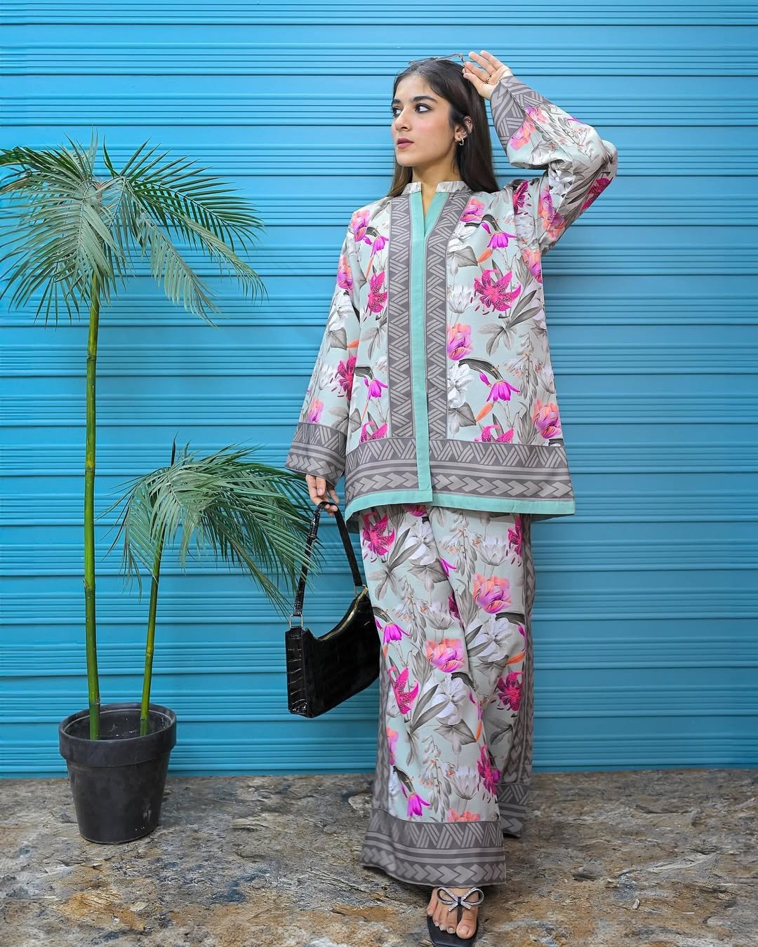 Elegant Cotton Silk Co-ord Two Piece Outfit