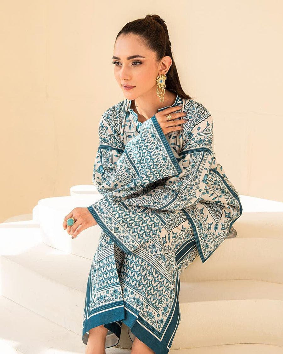 Premium Cherry Silk Digital Print Two Piece Collection