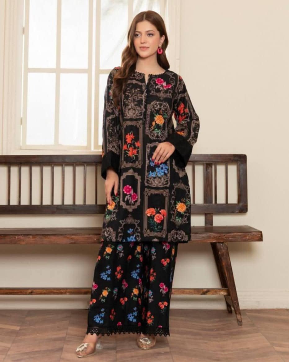 Premium Digital Print 3 Piece Dubai Cherry & Georgette Set