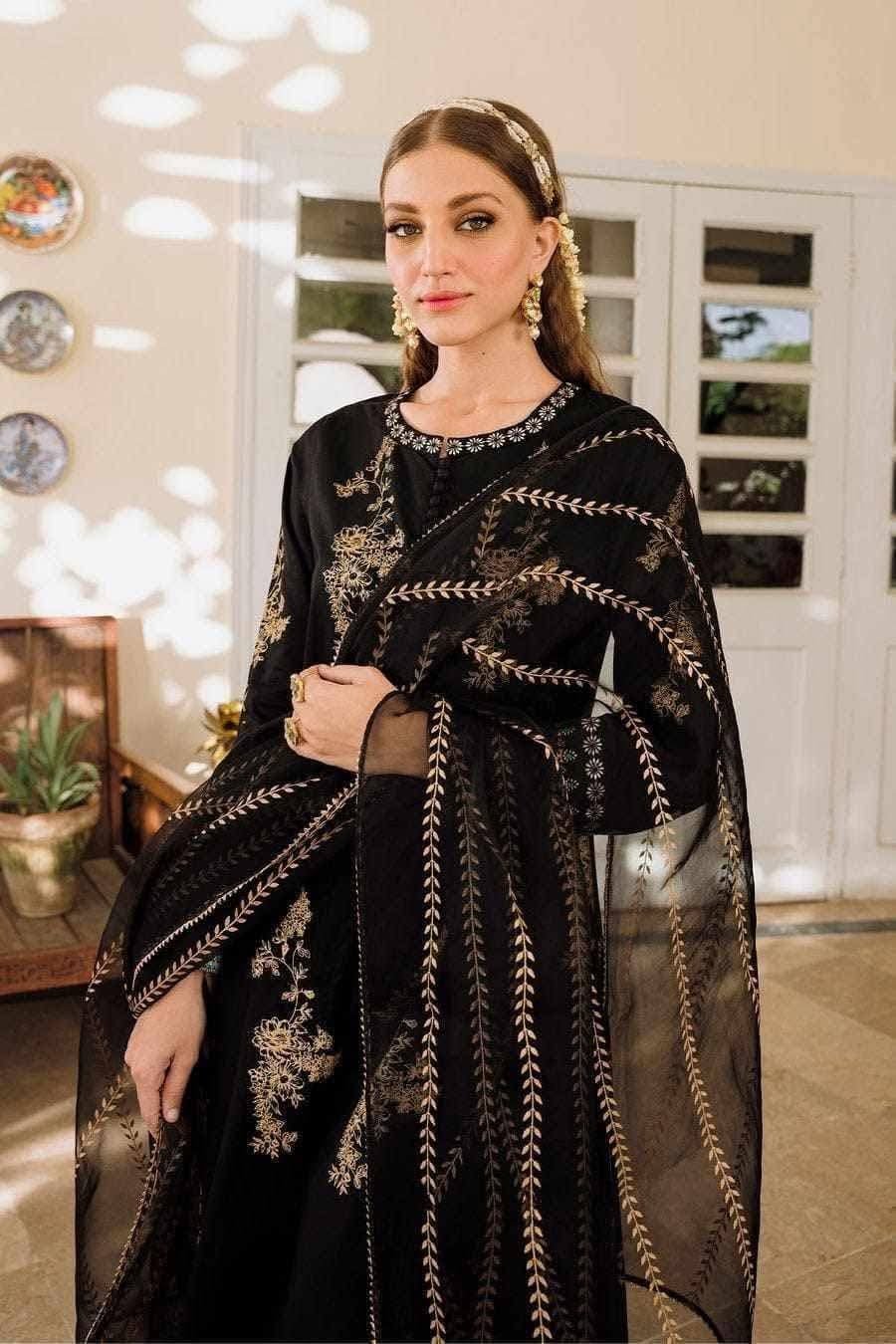 Stylish Ready Made Cotton Afsan Print Three Piece