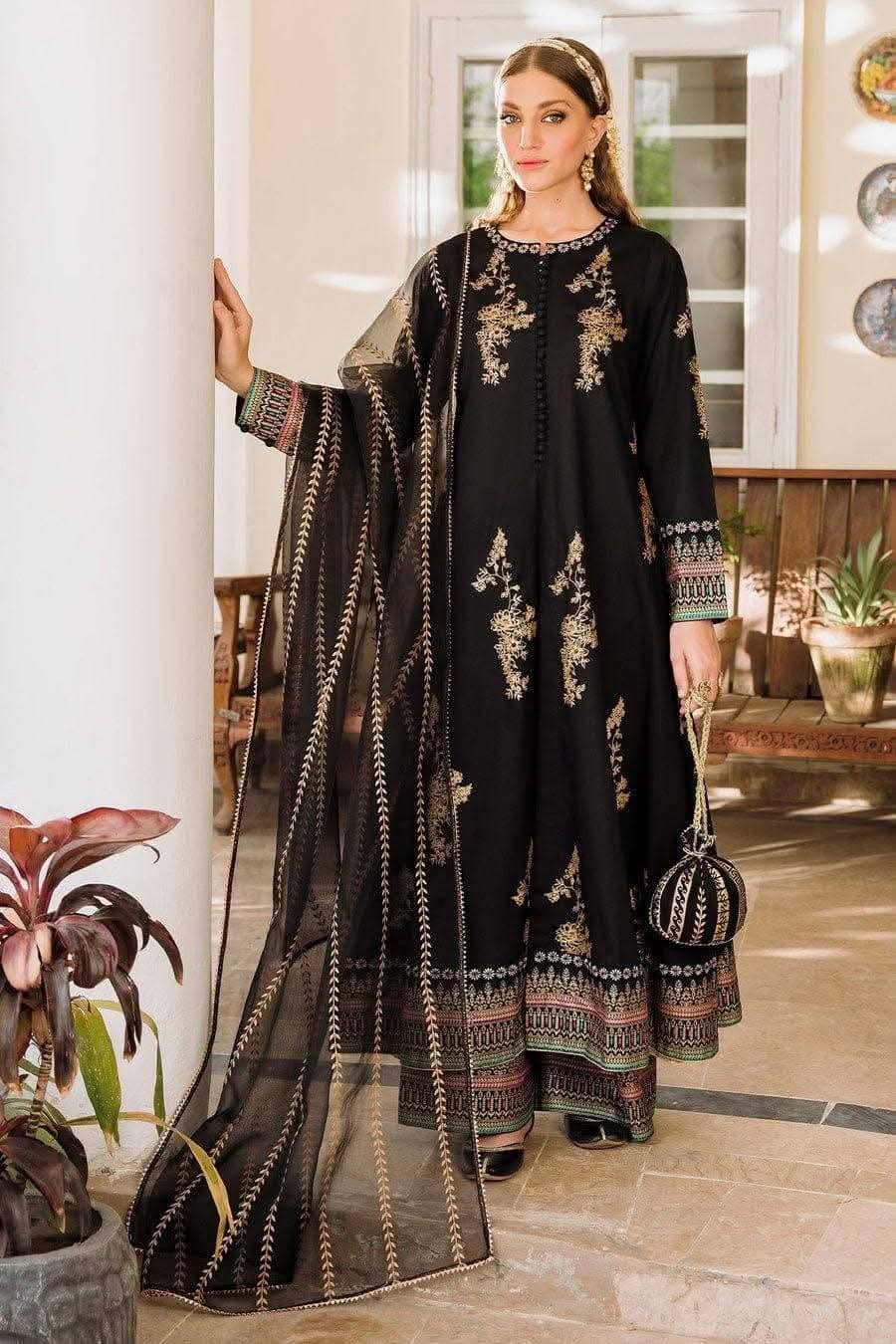 Stylish Ready Made Cotton Afsan Print Three Piece