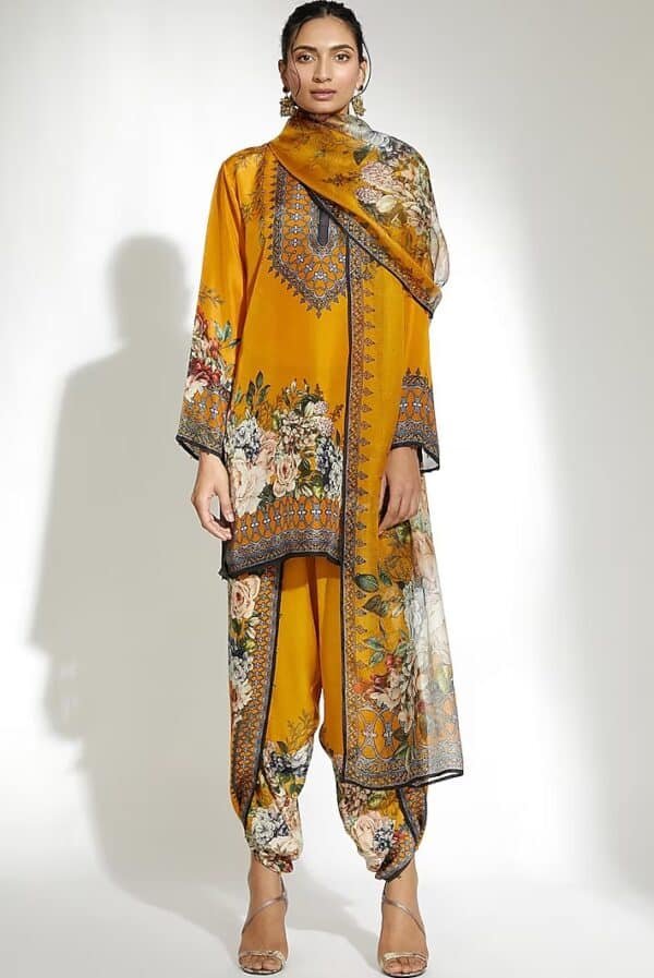 Stylish Cotton Silk Digital Print Three Piece for Women