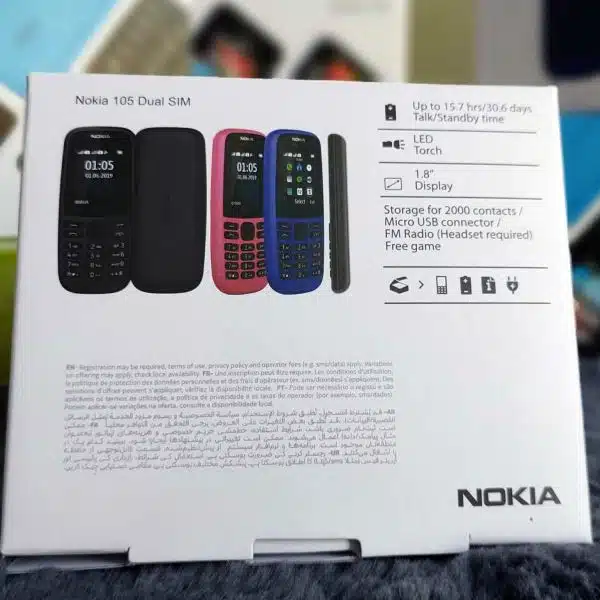 Nokia 105 Dual SIM 2019 Original Button Phone with Long Battery Backup