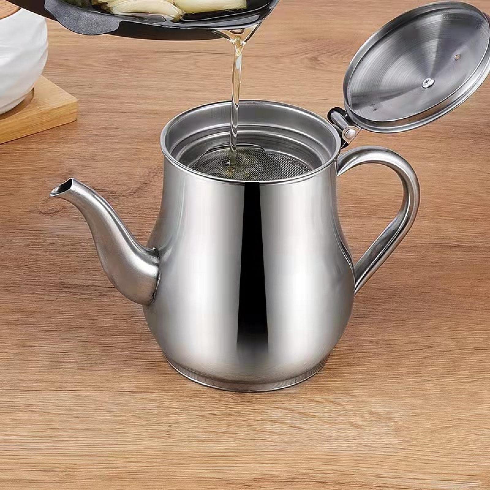 Premium Stainless Steel Oil Dispenser with Strainer