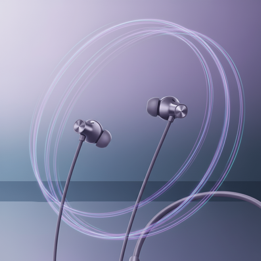 Realme Buds Wireless 5 ANC Neckband Earphone – Purple