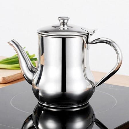 Premium Stainless Steel Oil Dispenser with Strainer