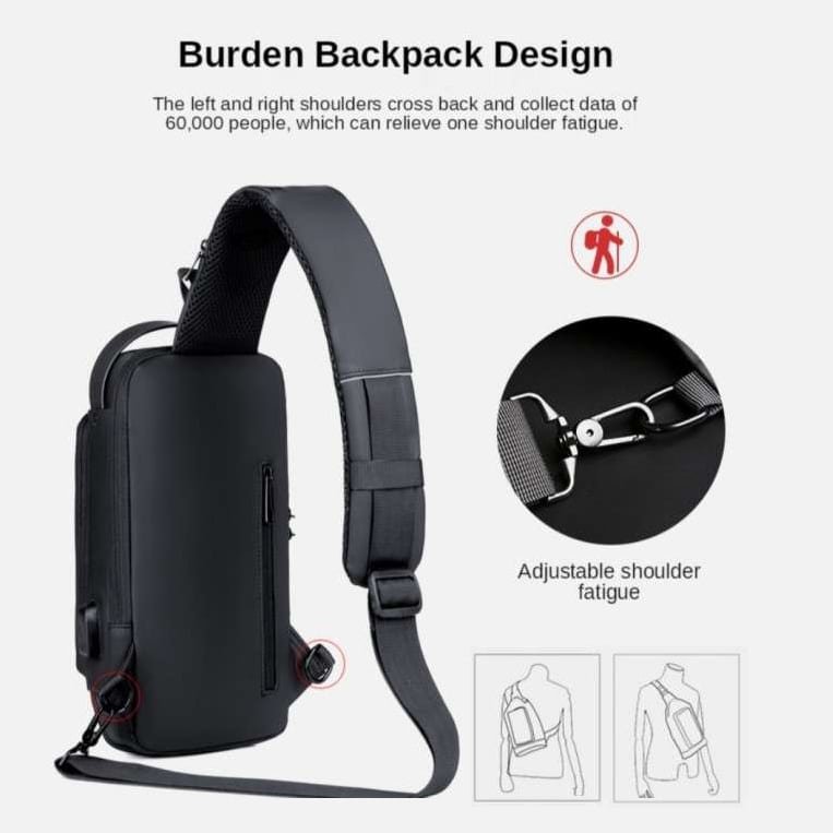 Ultimate Men Anti-Theft Waterproof Crossbody Bag with Zipper Lock