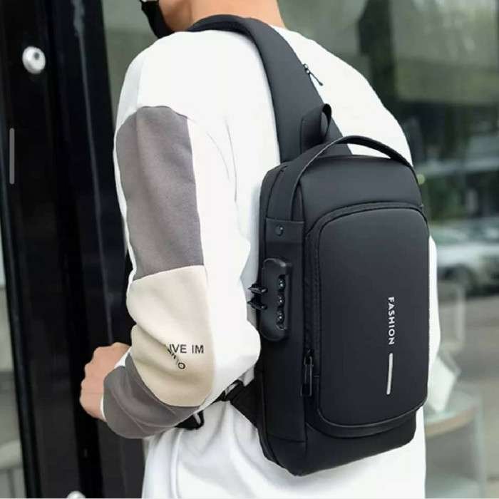 Ultimate Men Anti-Theft Waterproof Crossbody Bag with Zipper Lock