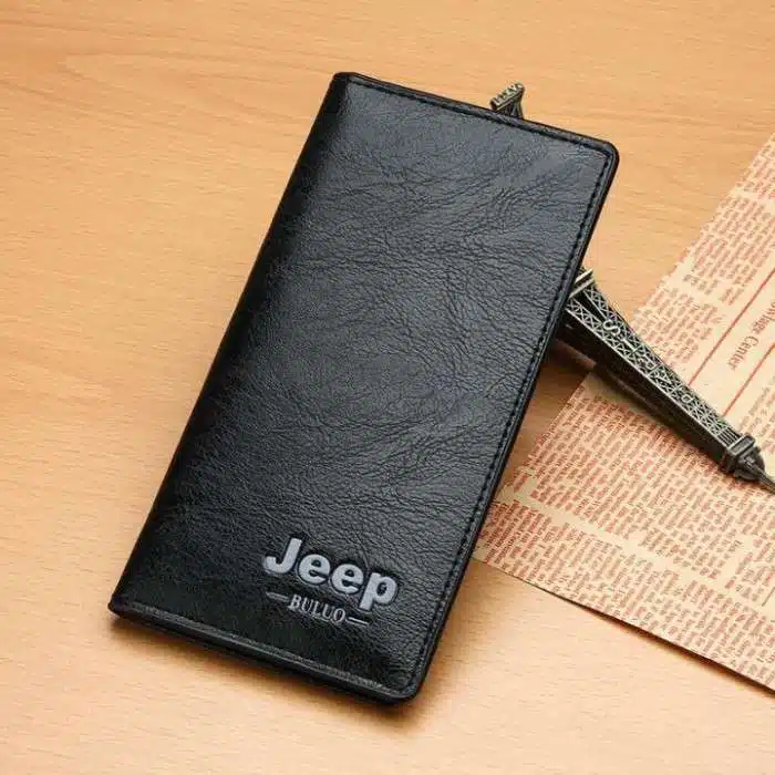 Black Jeep Wallet Long For Men Premium PU Leather Casual Style