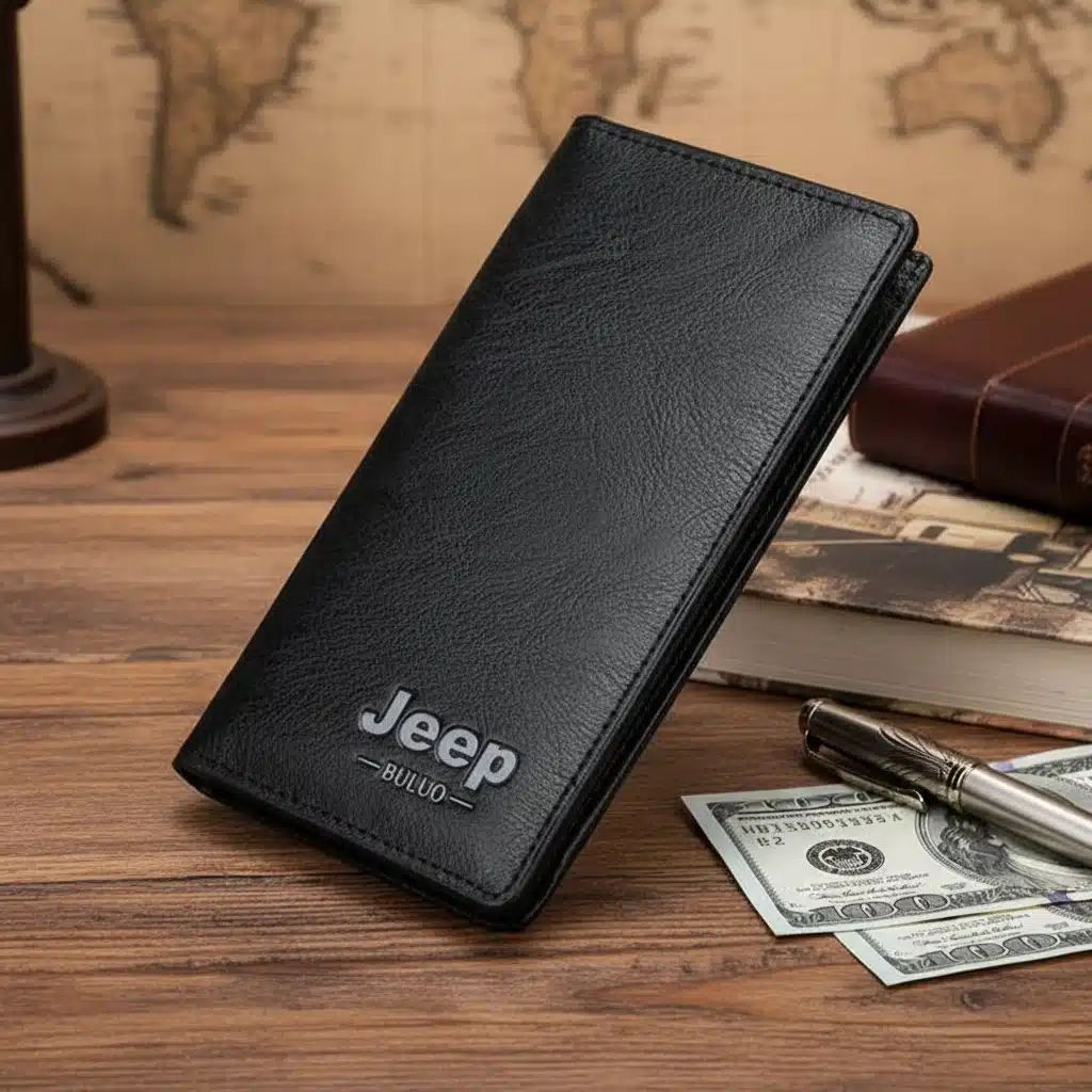 Black Jeep Wallet Long For Men Premium PU Leather Casual Style